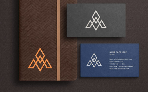 Notebook Business Card Logo Mockup
