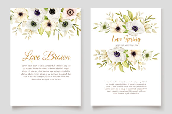 Watercolor Poppy Anemone Invitation Card