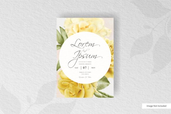 Yellow Floral Watercolor Wedding Card: A Timeless and Customizable Choice for Your Big Day
